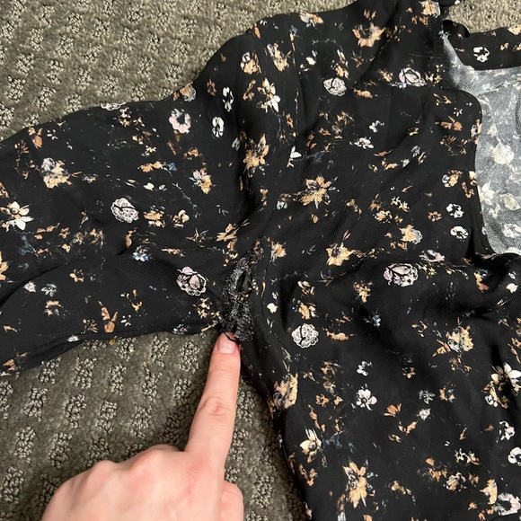 IRO Womens Casual Long Sleeve Floral Tie Neck Maxi Dress Black Size 40 Us 8 - Picture 13 of 14